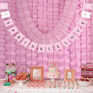 BRIDE Sprinkle Little Love Pink Shower Party Bunting