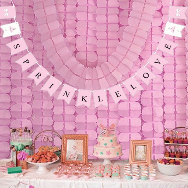 BRIDE Sprinkle Little Love Pink Shower Party Bunting (Creator Uploaded)