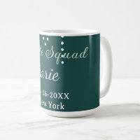 Bride squad add name monogram bridesmaid blue
