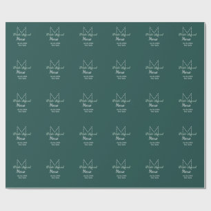 Bride squad add name monogram bridesmaid blue wrapping paper