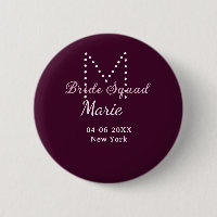 Bride squad add name monogram bridesmaid mauve 