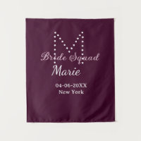 Bride squad add name monogram bridesmaid mauve
