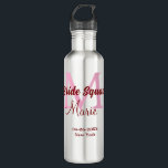 Bride squad add name monogram bridesmaid pink date 710 ml water bottle<br><div class="desc">beautiful design</div>