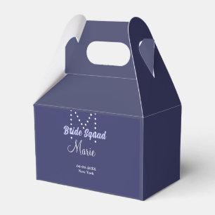 Bride squad add name monogram bridesmaid purple wh favour box