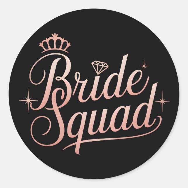 Bride Squad Bachelorette Bridesmaid Classic Round Sticker (Front)