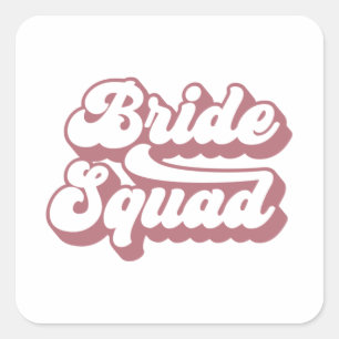 Bride Squad Bachelorette Party Bridal Wedding Gift Square Sticker
