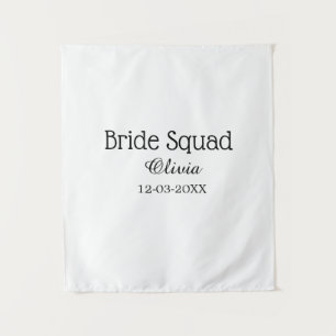 Bride squad bridesmaid add name bachelorette party tapestry