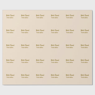 Bride squad bridesmaid name golden orange wedding  wrapping paper