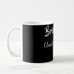 Bride squad bridesmaid name silver black wedding coffee mug
