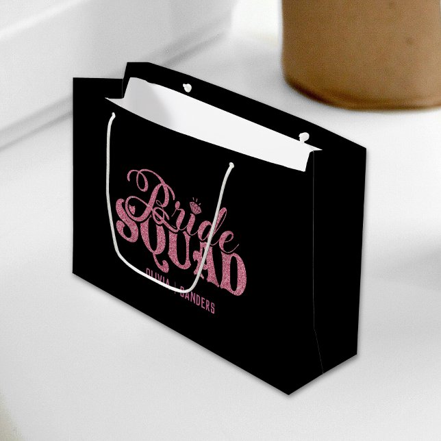 Bride Squad Bright Pink Large Gift Bag (Creator Uploaded)