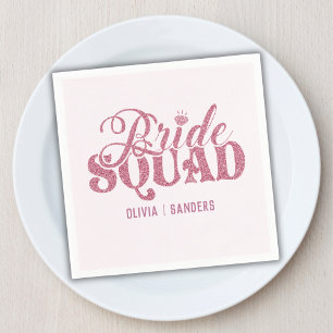 Bride Squad Bright Pink Napkin