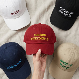 Bride Squad Custom Wedding Party Elegant Script Embroidered Hat