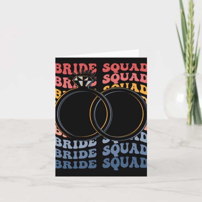 Bride Squad Groovy Bridal Party Bridesmaid  Card (Front)