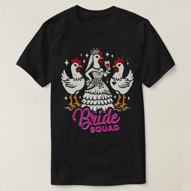 Bride Squad Hen Bachelorette Party T-Shirt (Design Front)
