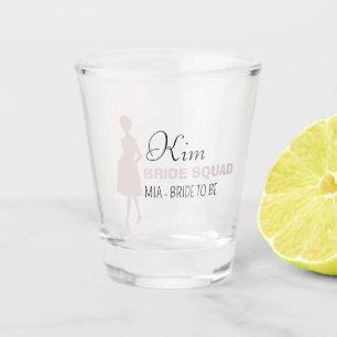 Bride Squad Hot Pink Bachelorette Bridesmaid Shot Glass
