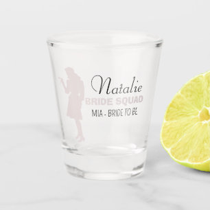 Bride Squad Hot Pink Bachelorette Bridesmaid Shot Glass