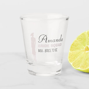 Bride Squad Hot Pink Bachelorette Bridesmaid Shot Glass