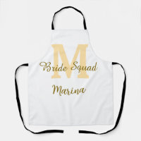 Bride squad monogram golden bridal shower simple