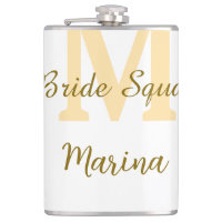 Bride squad monogram golden bridal shower simple