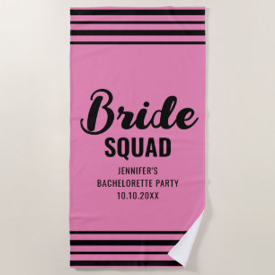 Bride Squad Name Bridal Shower Bachelorette Party Beach Towel