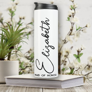 Bride Squad Personalised Bridesmaid Gift White Thermal Tumbler