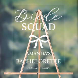 Bride Squad Personalized Bachelorette Welcome Acrylic Sign