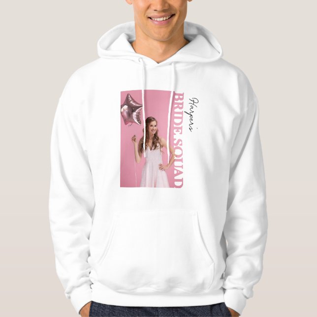 Bride Squad Photo Hoodie | Personalised Hen Party  (Front)