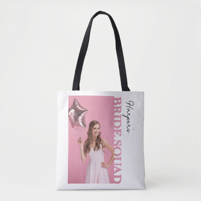 Bride Squad Photo Tote Bag |personalised Hen Party (Front)