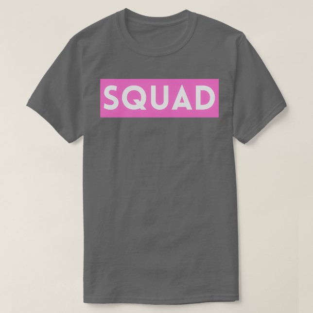 Bride Squad Pink Bachelorette Party Group Celebrat T-Shirt (Design Front)