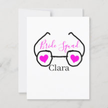 Bride squad pink black googles heart bridesmaid 