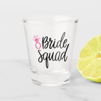 Bride Squad Pink Ring Shot Glass