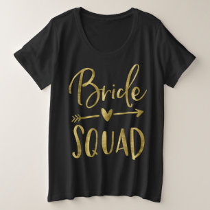 Bride Squad Plus Size Tank Top Gold Heart Arrow