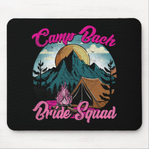 Bride Squad Retro Camping Camp Bachelorette Party  Mouse Pad