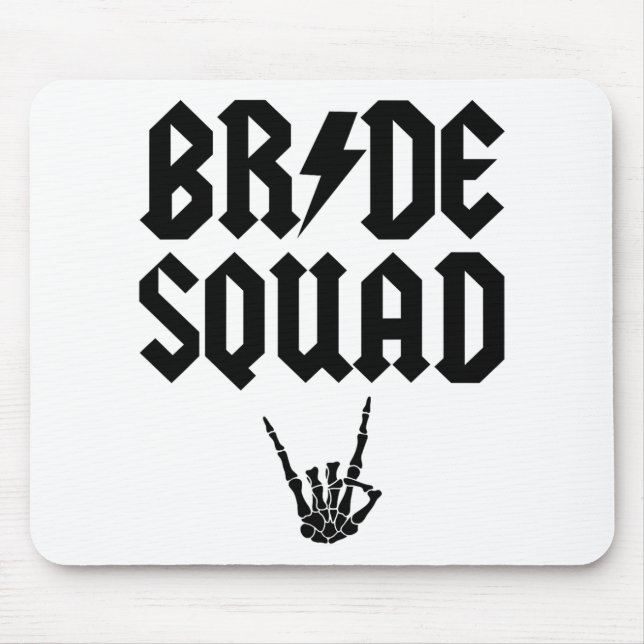 Bride Squad Rock N Roll Skeleton Hand Halloween Ba Mouse Pad (Front)
