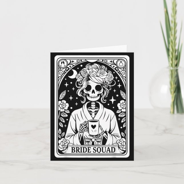 Bride Squad Skeleton Wedding Bachelorette Gothic Card (Front)