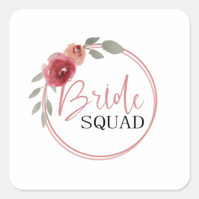Bride Squad Square Sticker (Front)