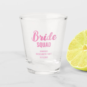 Bride Squad Text Bachelorette Party Bridal Shower Shot Glass