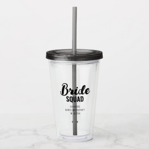Bride Squad Text Bridal Shower Bachelorette Party Acrylic Tumbler