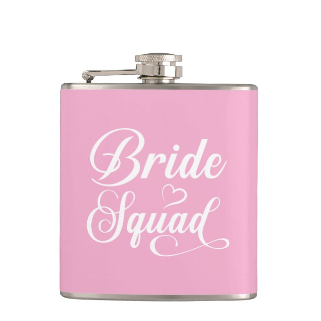 Bride Squad Vinyl Wrapped Flask (Front)