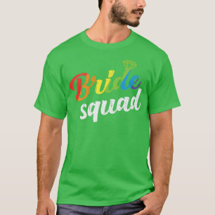 Bride Squad Wedding Shower Bridesmaid Gay Lesbian  T-Shirt