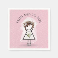 Bride Stick Girl with Sneakers on Dots