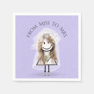 Bride Stick Girl with Sneakers on Dots Napkin
