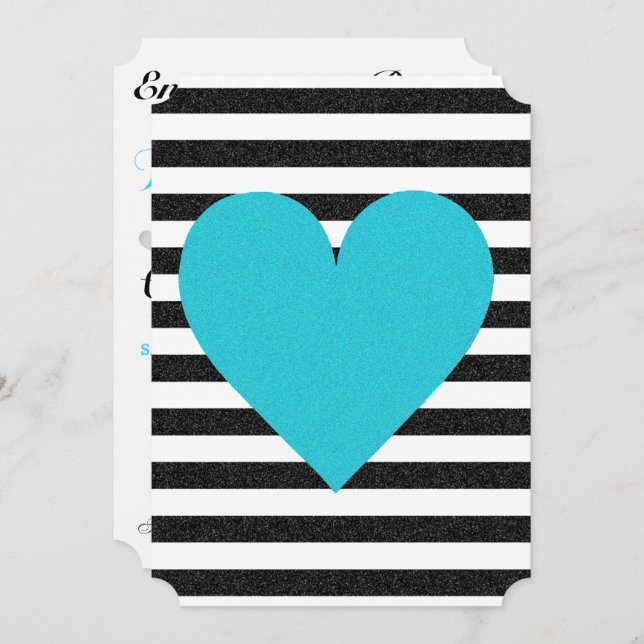 Bride Summer Lovin Black White Soiree Lawn Party Invitation (Front/Back)