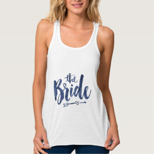 Bride Tank Top - Navy Watercolor