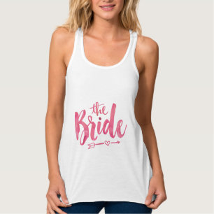 Bride Tank Top - Pink Watercolor