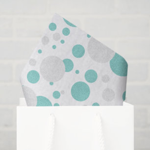 BRIDE Teal Blue Polka Dot Bridal Shower Party Tissue Paper