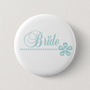 Bride Teal Elegance 6 Cm Round Badge
