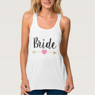 Bride   Team Bride Glitter-Print Black Singlet
