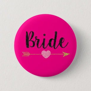 Bride Team Bride Hot Pink 6 Cm Round Badge