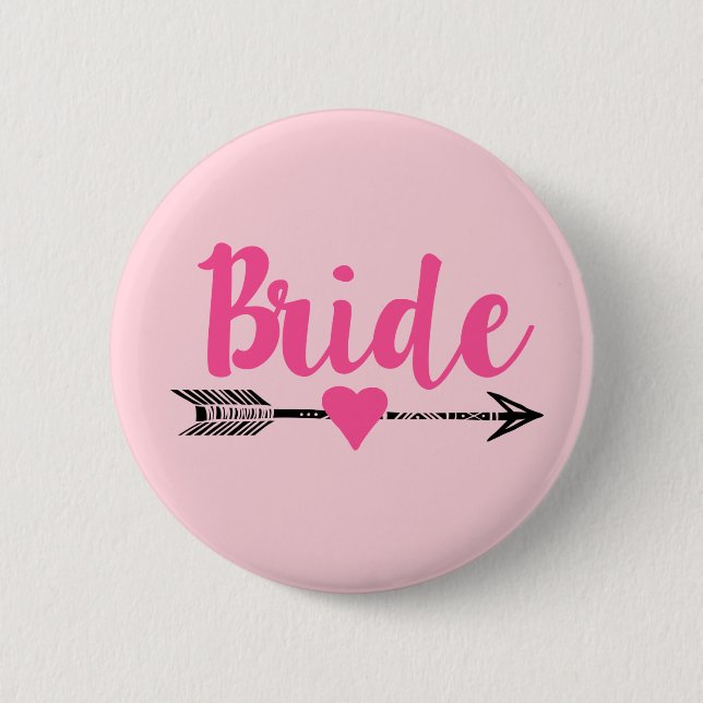 Bride|Team Bride|Pink 6 Cm Round Badge (Front)